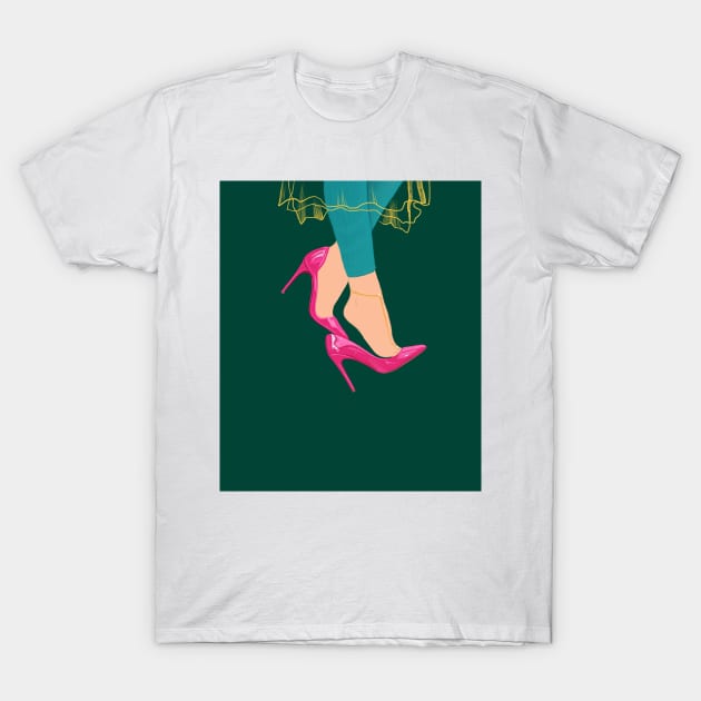 Pink Glossy Pumps T-Shirt by argiropulo